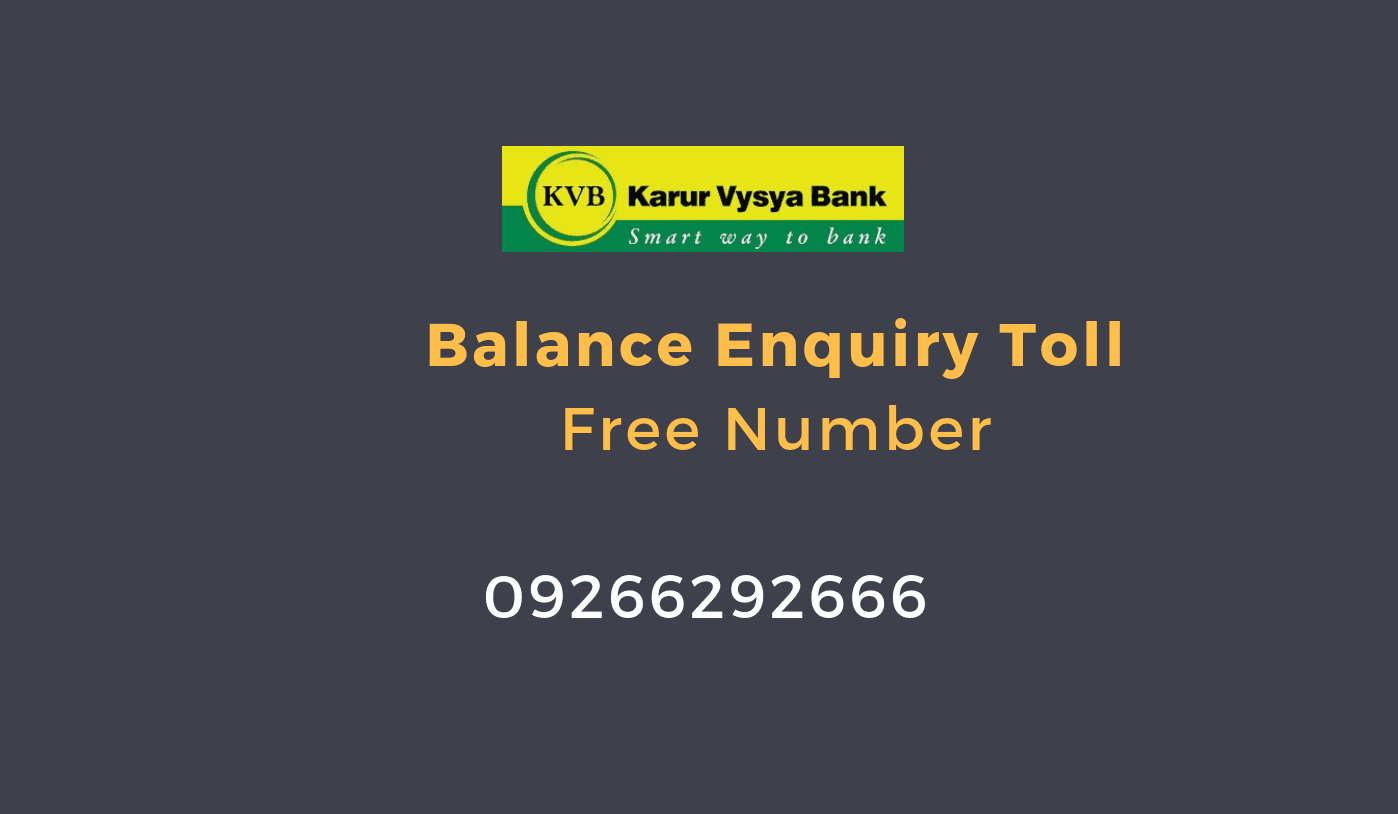 karur vysya bank balance enquiry toll free number