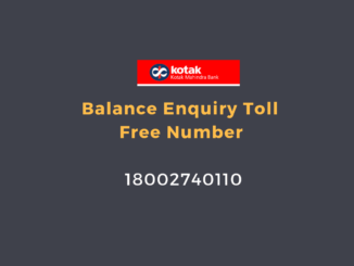 kotak mahindra bank balance enquiry toll free number