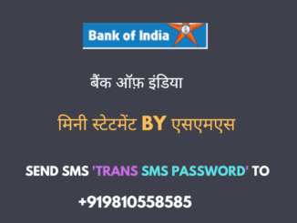 bank of india mini statement number