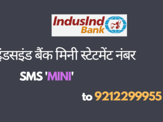 indusind mini statement number